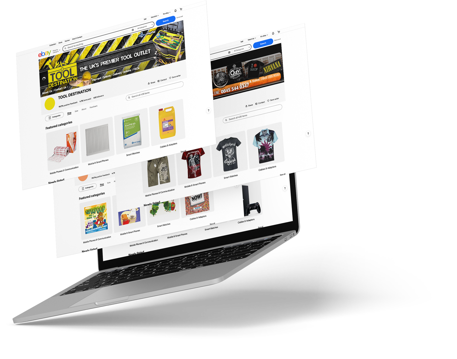 An eBay shop with a billboard banner designed by ATK