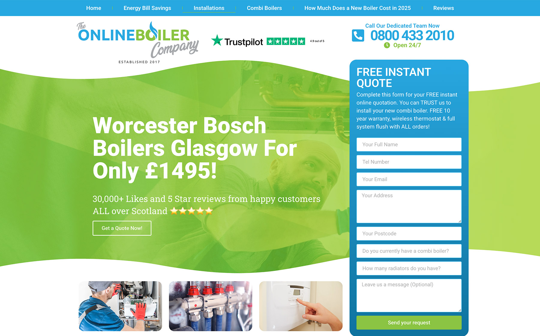 The Online Boiler Company website