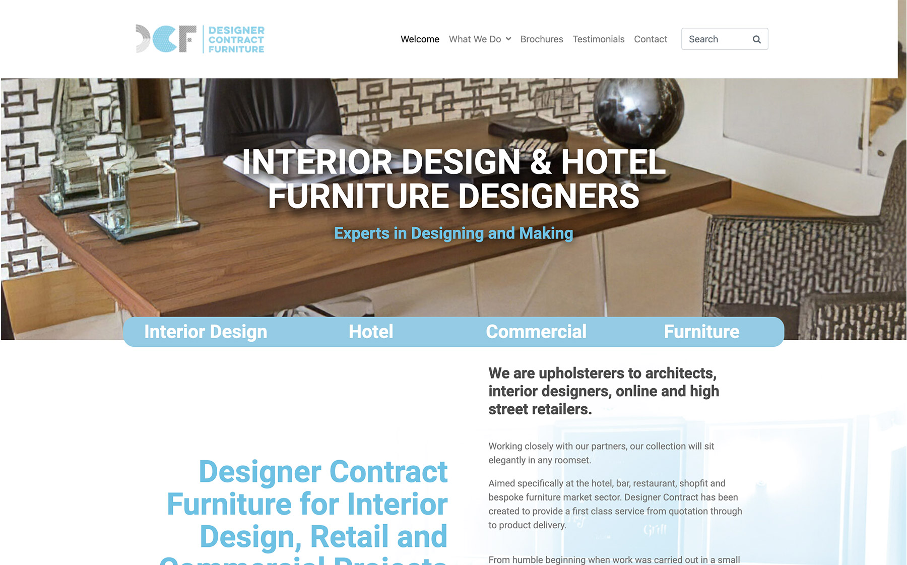 Designer Contract Furniture, website