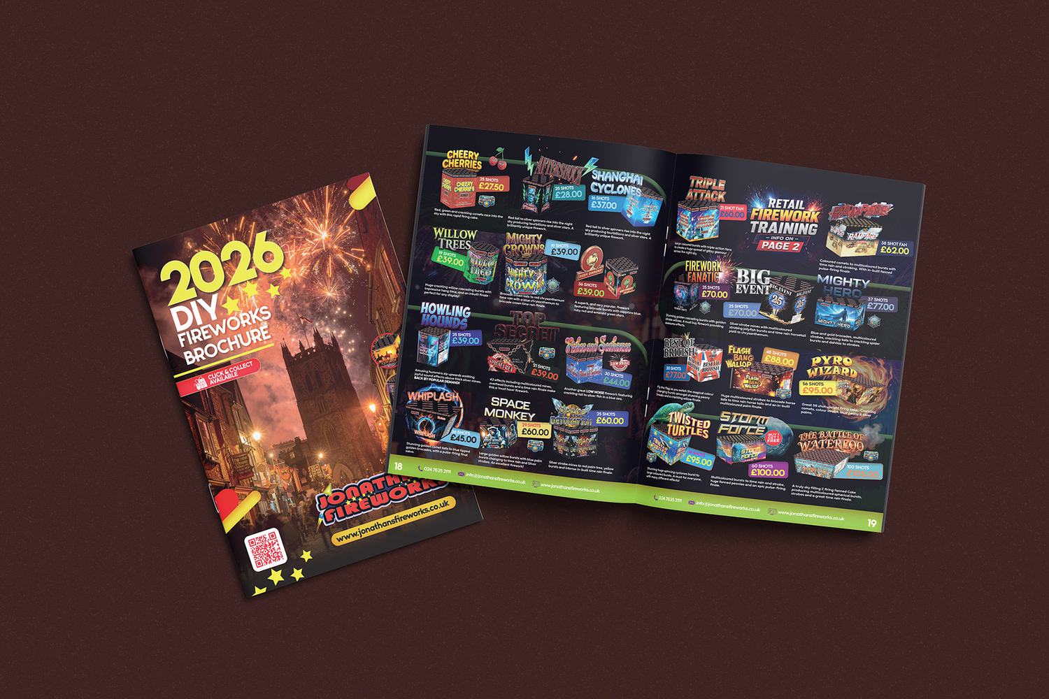 2026 DIY Fireworks brochure cover and inside spread