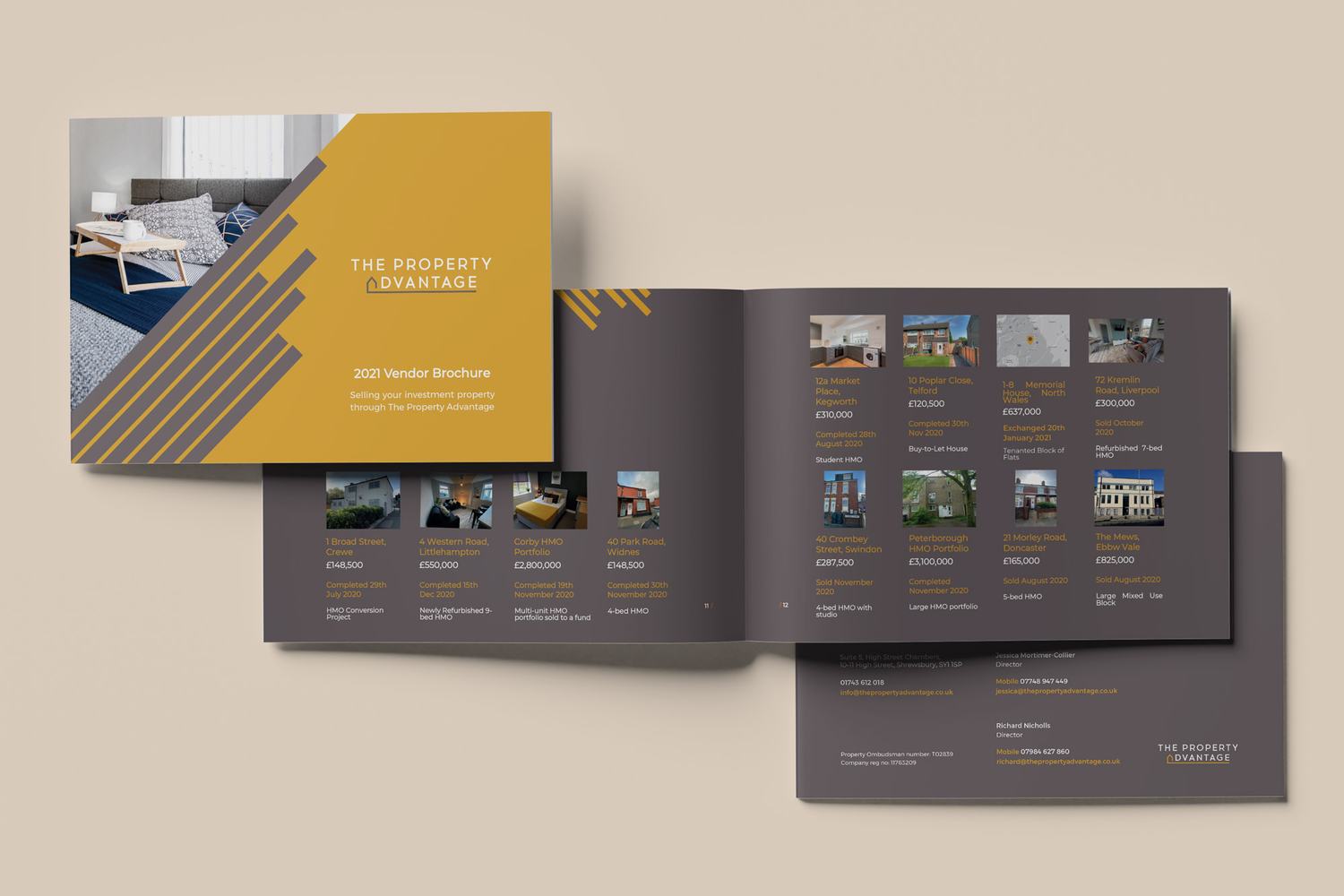 The Property Advantage brochure cover and spread