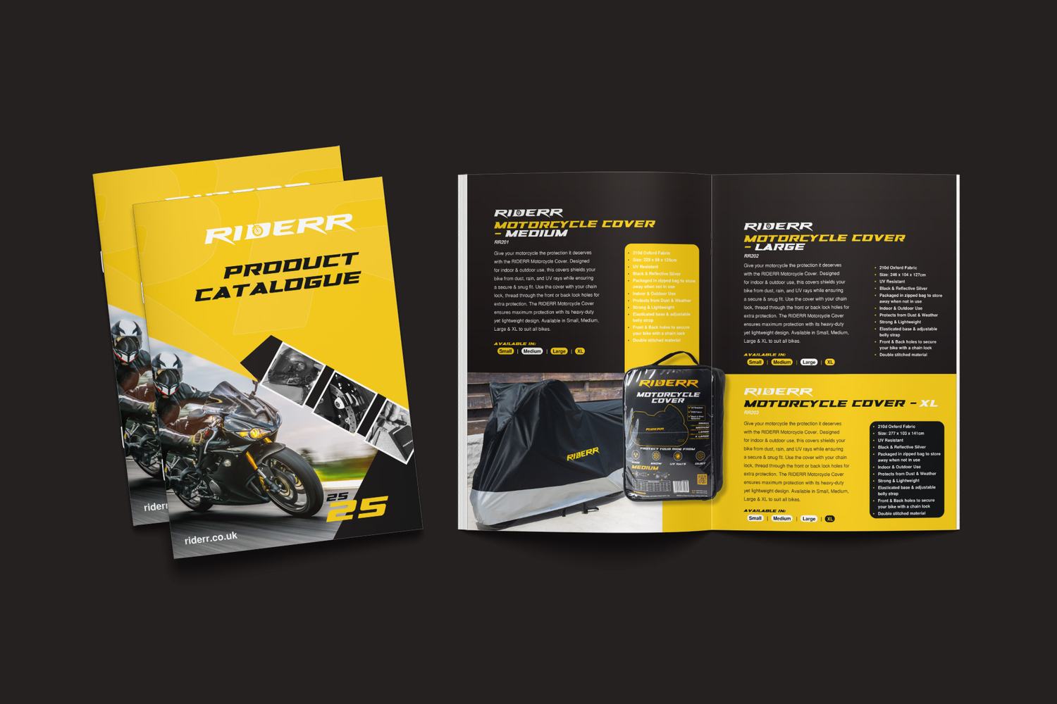 Riderr motorcycle product catalogue