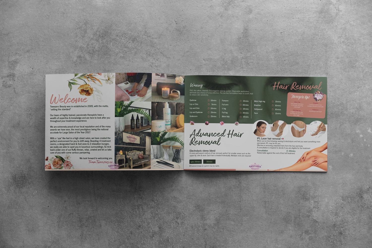 Tweezers beauty salon price brochure