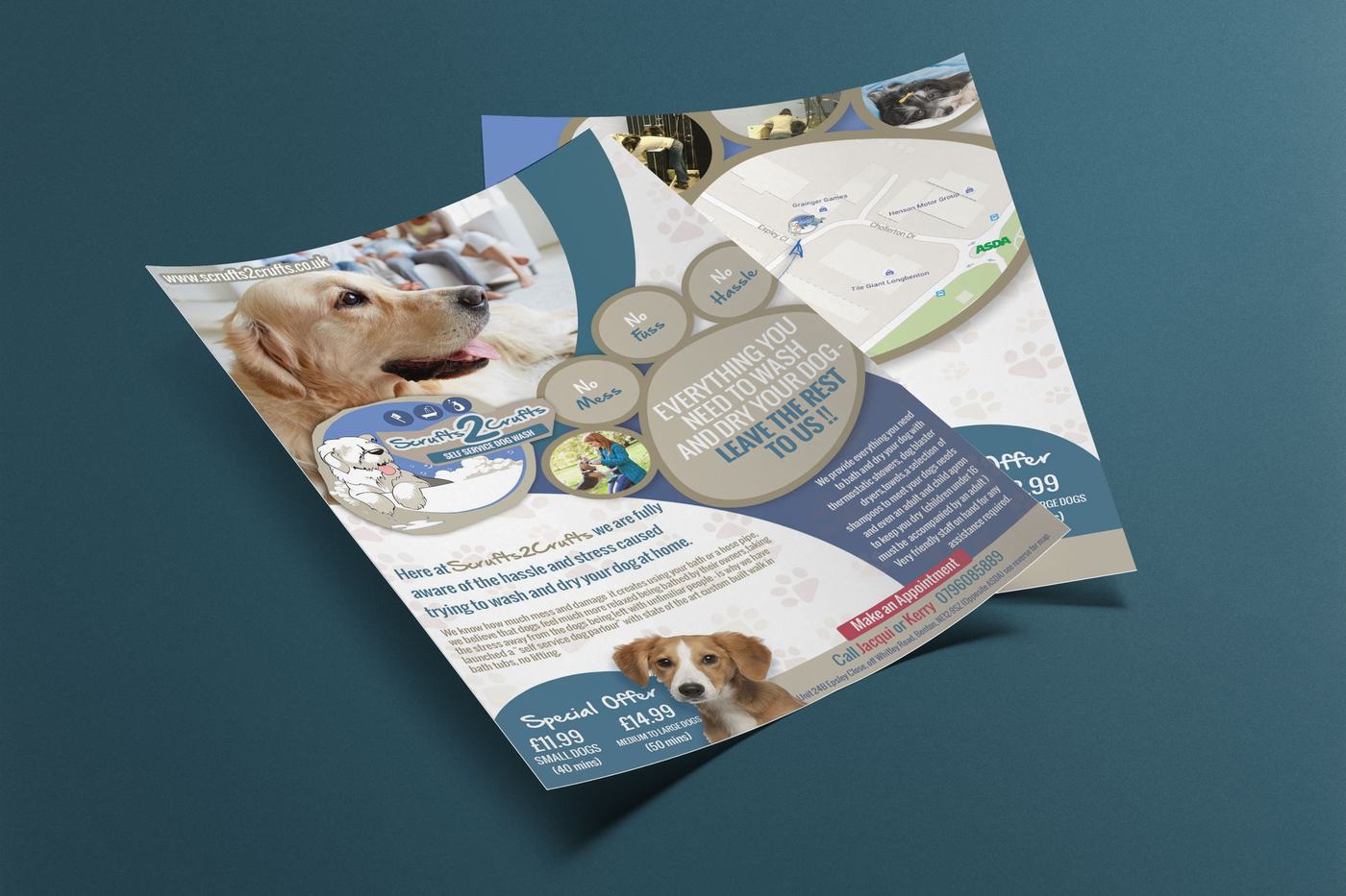 Scrufts2Crufts dog wash A5 flyers