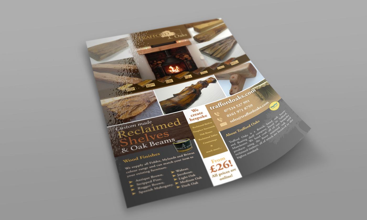 Trafford Oaks reclaimed shelves price flyer