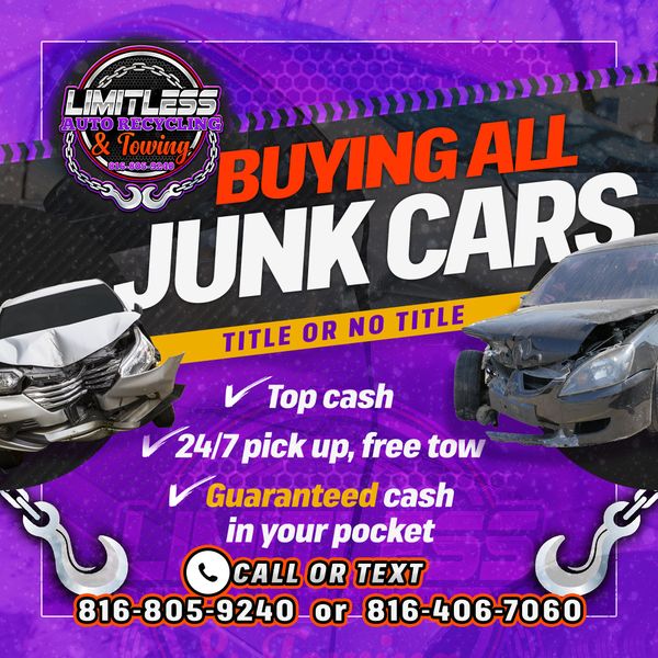 Social media post for Limitless Auto Recycling