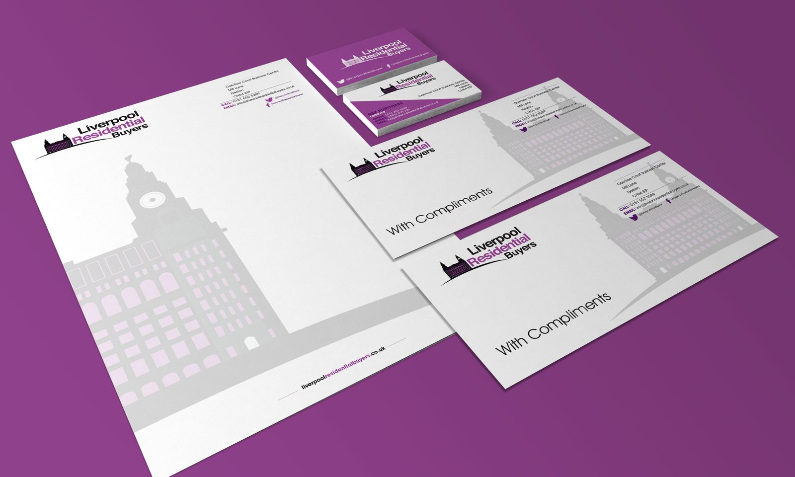 Liverpool stationery set with a Royal Liver Building illustration
