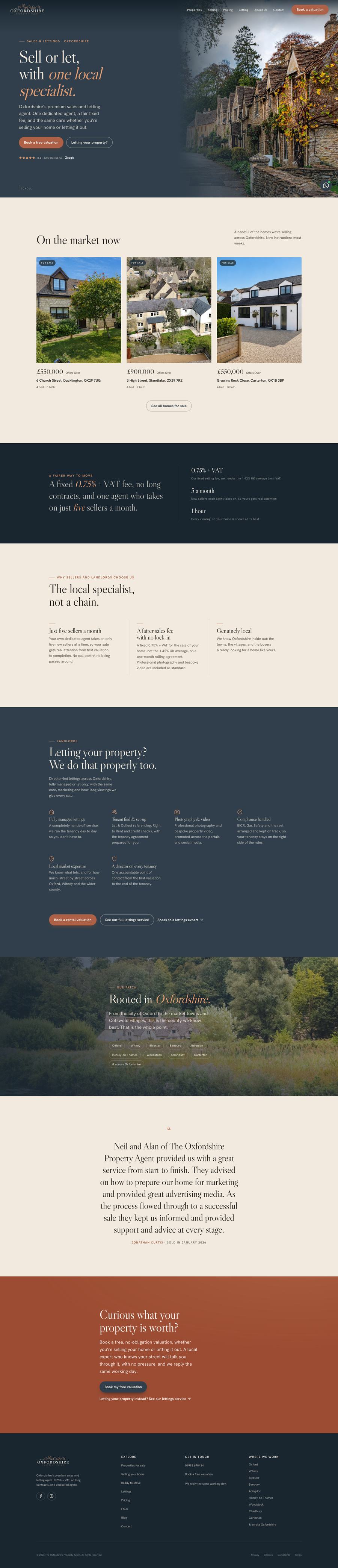 The Oxfordshire Property Agent, wordpress website